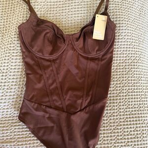 Popilush Brown Shapewear Bodysuit